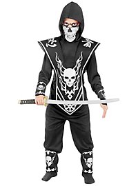 Deadly ninja costume for kids silver