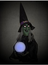 Deco witch with glowing crystal ball