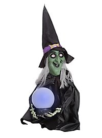 Deco witch with glowing crystal ball