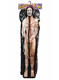 Décoration d'Halloween Sac mortuaire transparent avec cadavre