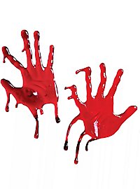 Decorazione per finestre con mani insanguinate