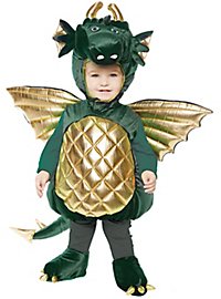 Déguisement de dragon vert en peluche pour bébé