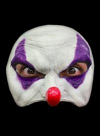 Demi-masque de clown violet en latex