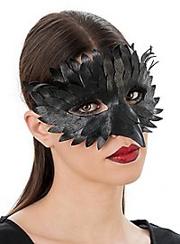Demi-masque de corbeau noir