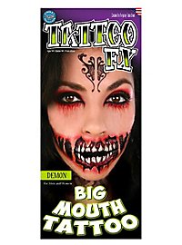 Demon Big Mouth Temporary Tattoo
