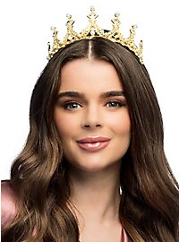 Diadema dorato con perle