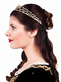 Diadema dorato con strass