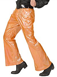 Disco paillettes pantalon homme orange