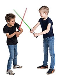 Dobbelt Lyssværd Med 7 LED Farver (Rød, Blå, Grøn, Gul, Lilla, Hvid) & Lasersværd Lydeffekter