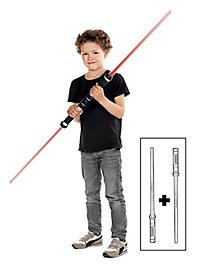 Double blade connector for lightsaber with lightsaber sound effects
