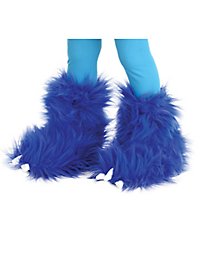 Doudou monstre bottines pour enfants bleu