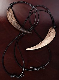 Drachenzahn Anhänger mit Lederband