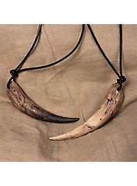 Drachenzahn Anhänger mit Lederband