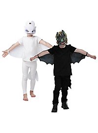 Costume Drago Per Bambino 6-12 Anni | Completo Con Ali Staccabili, Maschera, Guanti E Coda | Per Halloween E Carnevale