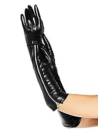 Ellenbogen-Handschuhe mit Reißverschluss schwarz