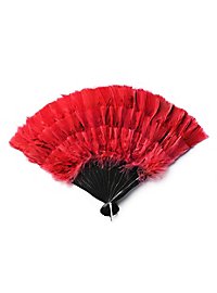 Éventail en plumes rouge