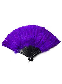Éventail en plumes violet