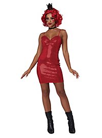 red latex dress with hearts Plus Size Applique Sleeveless Criss Cross, Burning Love Latex Mini Dress in Red, Size 2X, For Valentine's Day