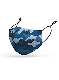Fabric mask for kids camouflage navy blue