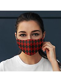 Fabric mask Harlequin black-red