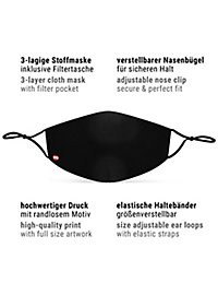 Fabric masks economy pack unicoloured - black / blue / red / grey / orange