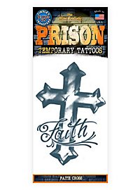 Faith Cross Temporary Prison Tattoo