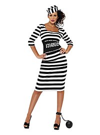 Fangekjole Kostume Sort-Hvid