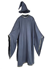 Fantasy-Robe mit Spitzhut grau
