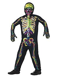 Farverigt Neon-Skelet Børnekostume