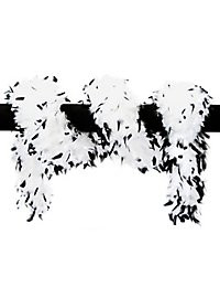 Feather boa deluxe black and white