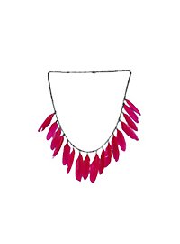 Feather necklace red