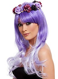 Fée des contes de fées perruque de cheveux artificiels violet