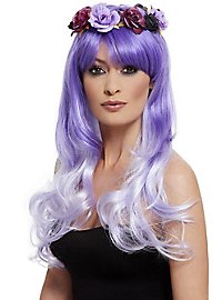 Fée des contes de fées perruque de cheveux artificiels violet