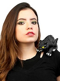 Figurine de chat noir d'épaule