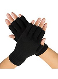 Fingerless fabric gloves black