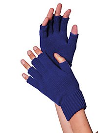 Fingerlose Stoffhandschuhe blau