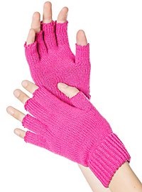 Fingerlose Strickhandschuhe pink