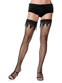 Fish-net stockings with tulle lace black