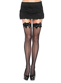 Fishnet stockings with bow black