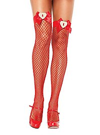 Fishnet Stockings with bow red