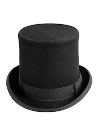 Flat American top hat in wool felt – black