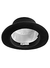 Flat American top hat in wool felt – black