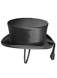Flat riding top hat for ladies black