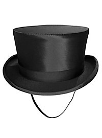 Flat riding top hat for ladies black