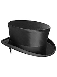 Flat riding top hat for ladies black