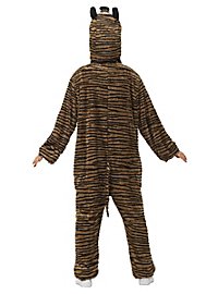 Flauschiger Tiger Kapuzenoverall Kostüm
