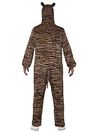 Flauschiger Tiger Kapuzenoverall Kostüm