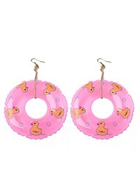 Floating hoop earrings pink