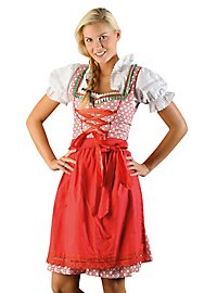Flower dirndl with apron red