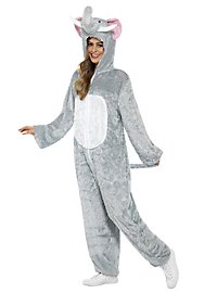 Fluffy Elephant Hooded Jumpsuit Costume